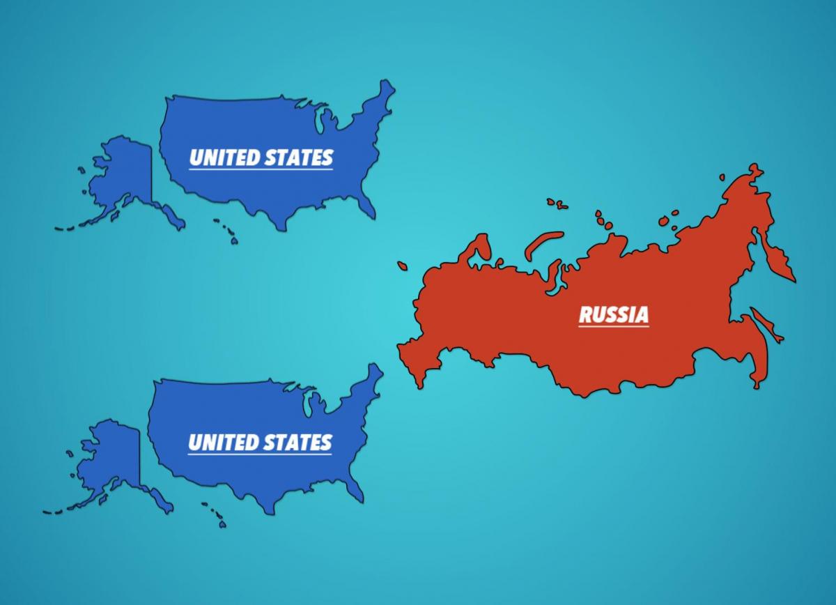 Russia america mappa