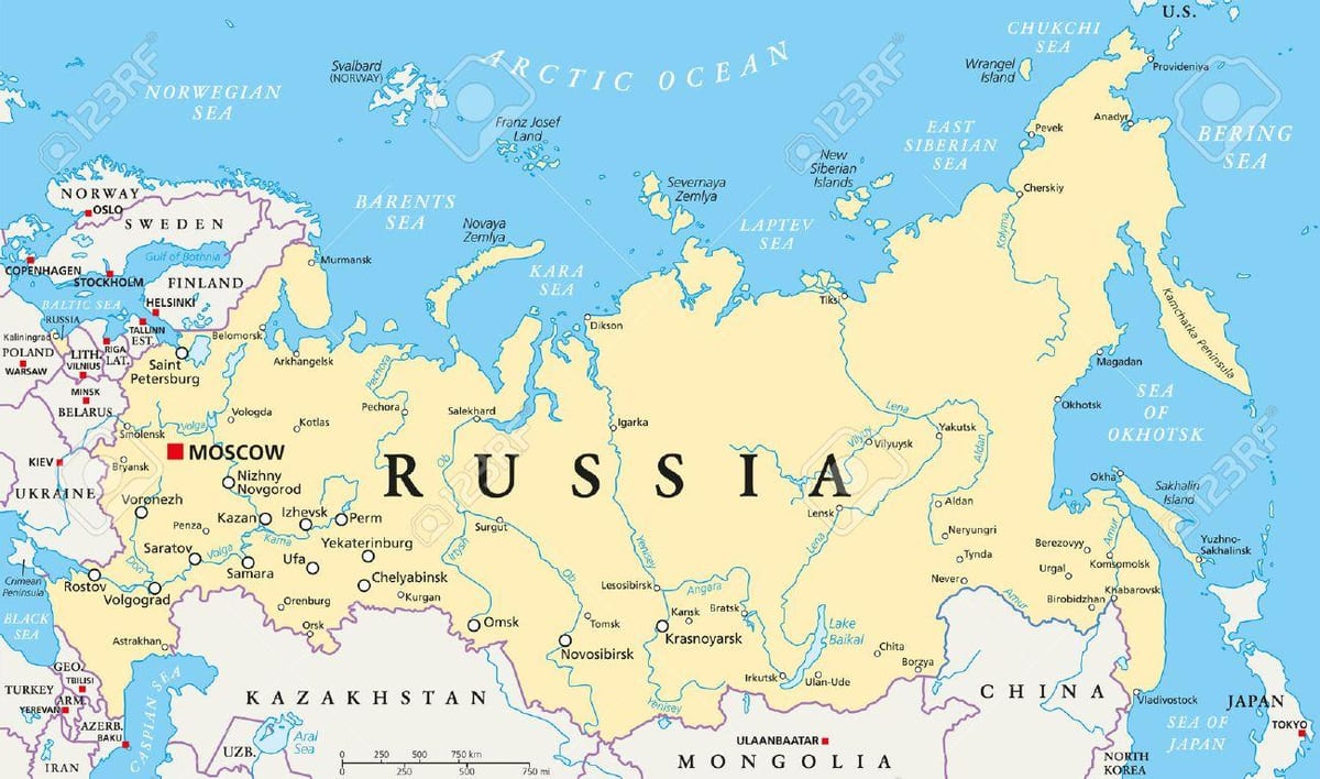 Russia capitale mappa