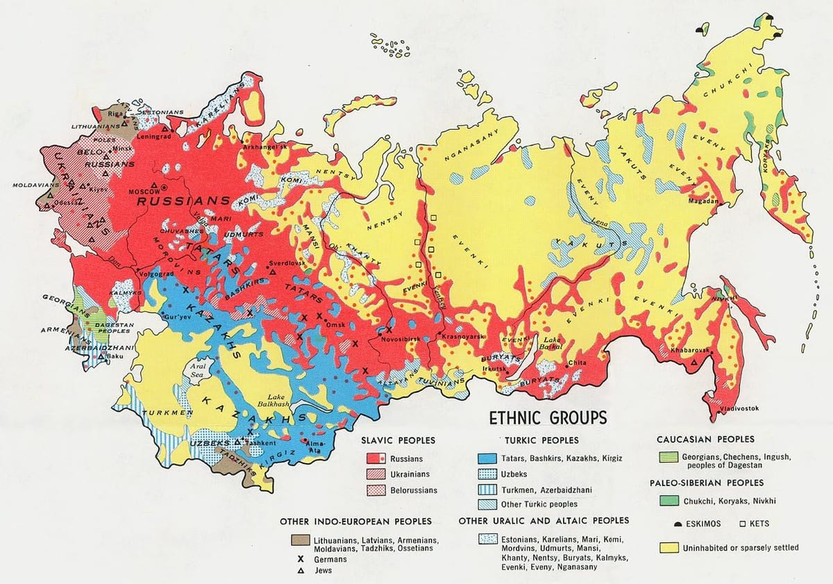 Russia etnica mappa