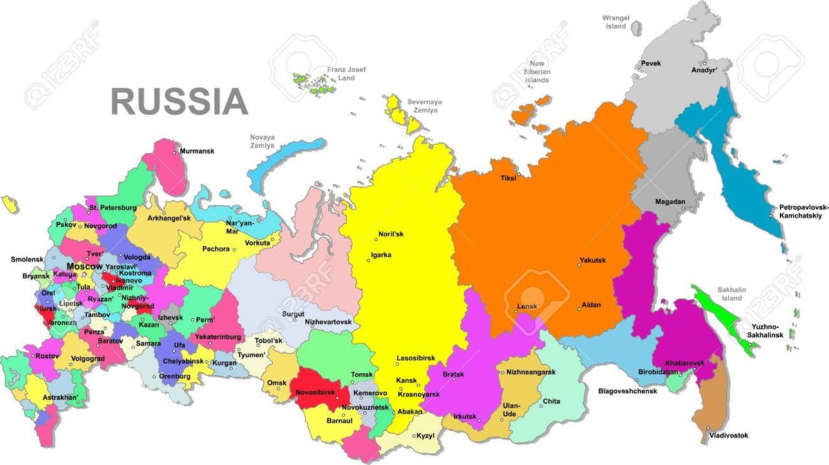 mappa della federazione russa