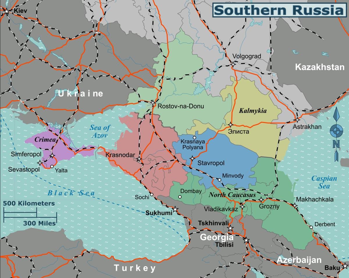 mappa della Russia meridionale
