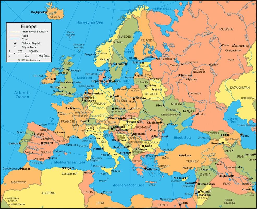Russia mappa europa