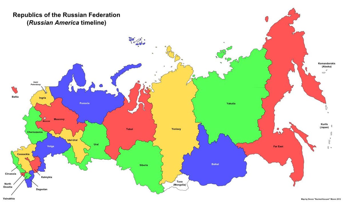 mappa di repubbliche russe
