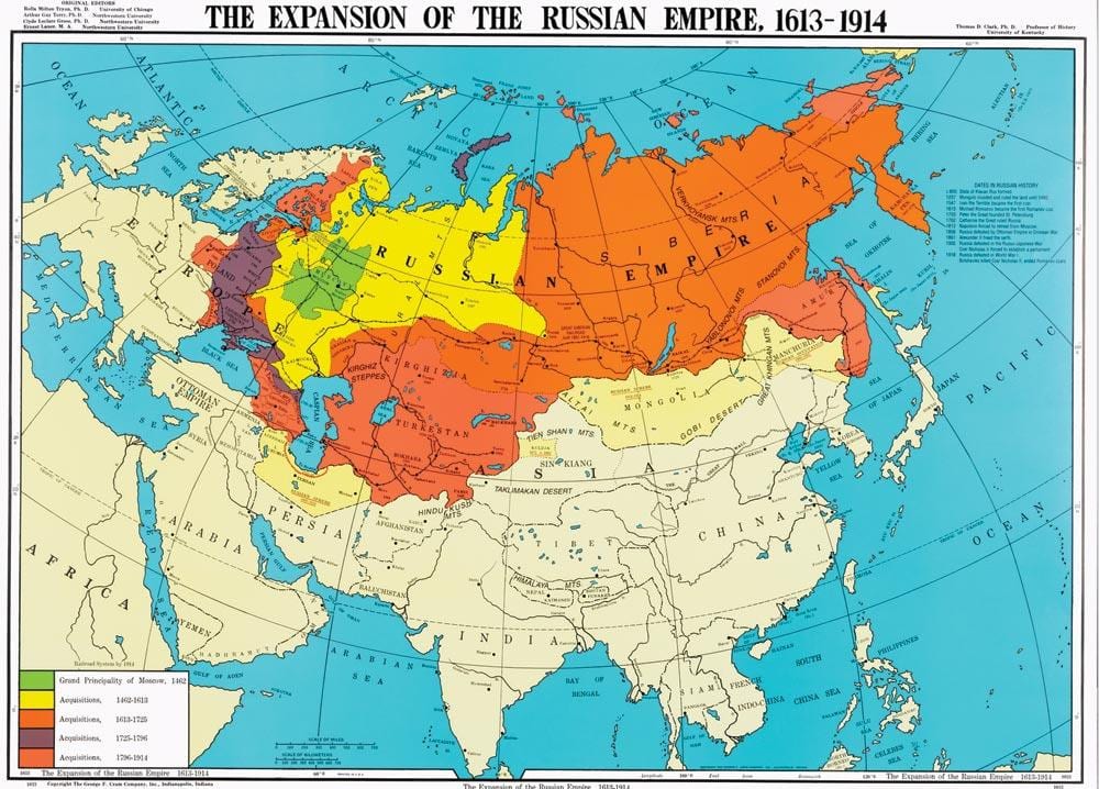 mappa della Russia 1914