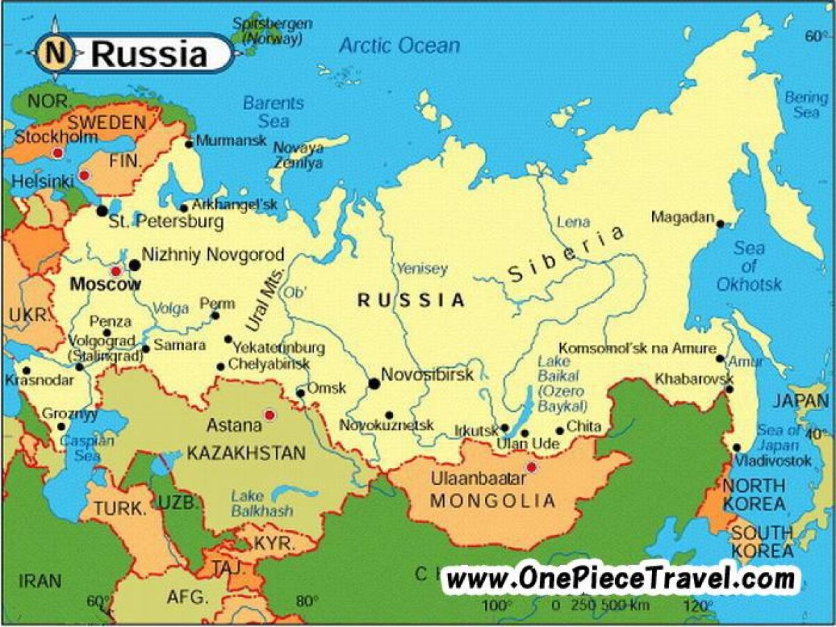 mappa turistica della Russia