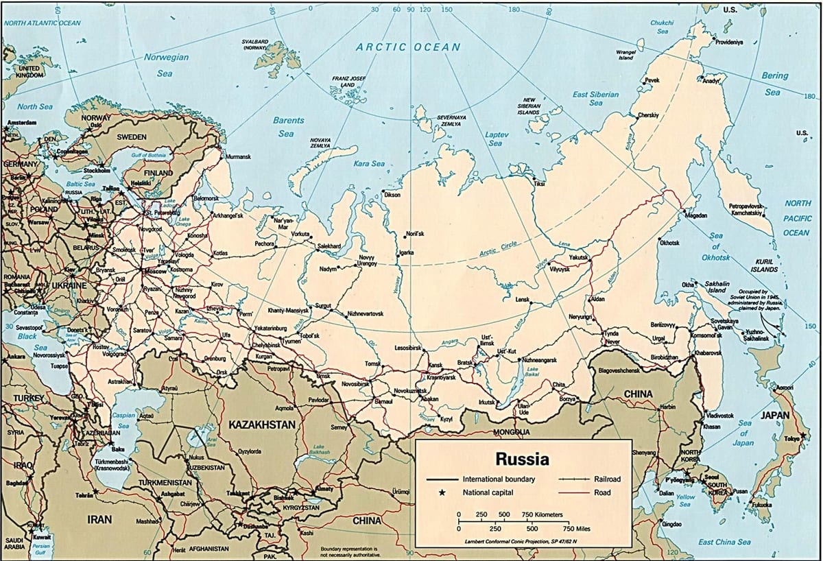 la mappa della Russia