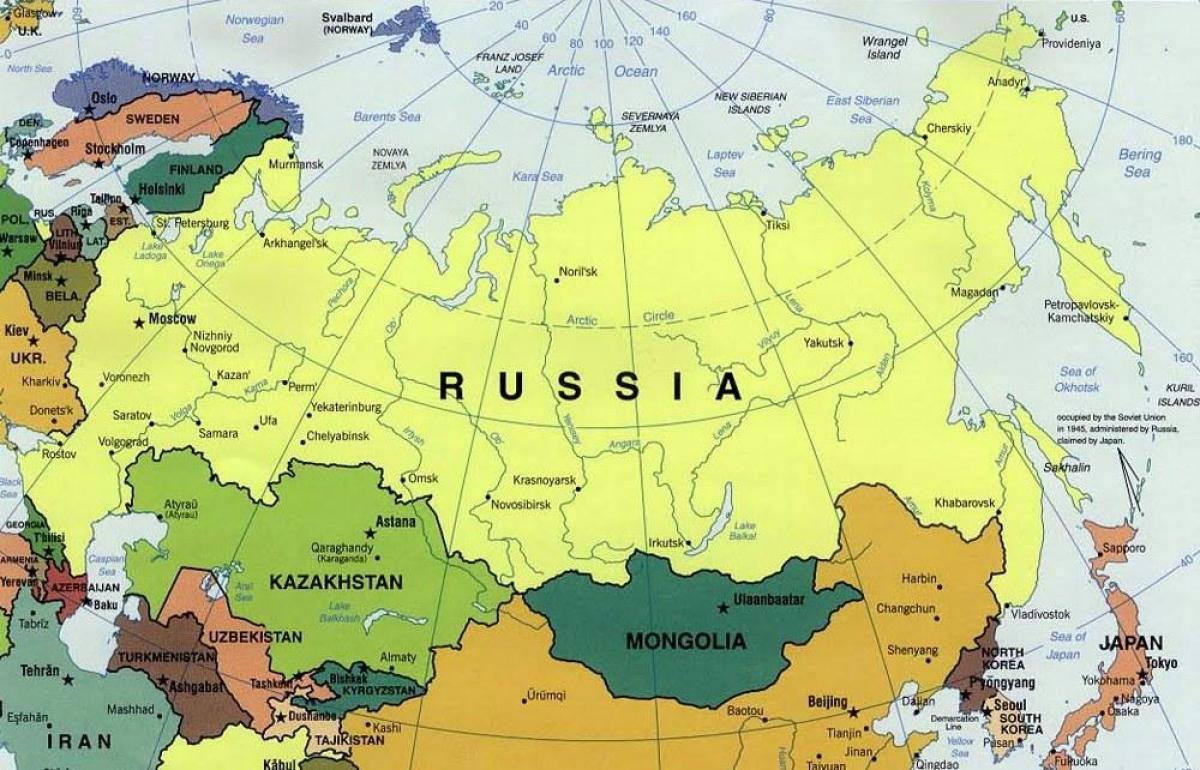 mappa di Russia e paesi limitrofi