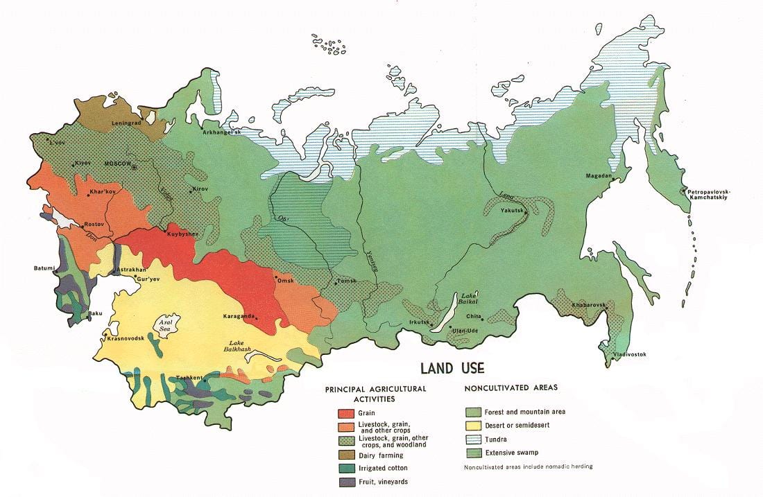 Russo delle risorse naturali mappa