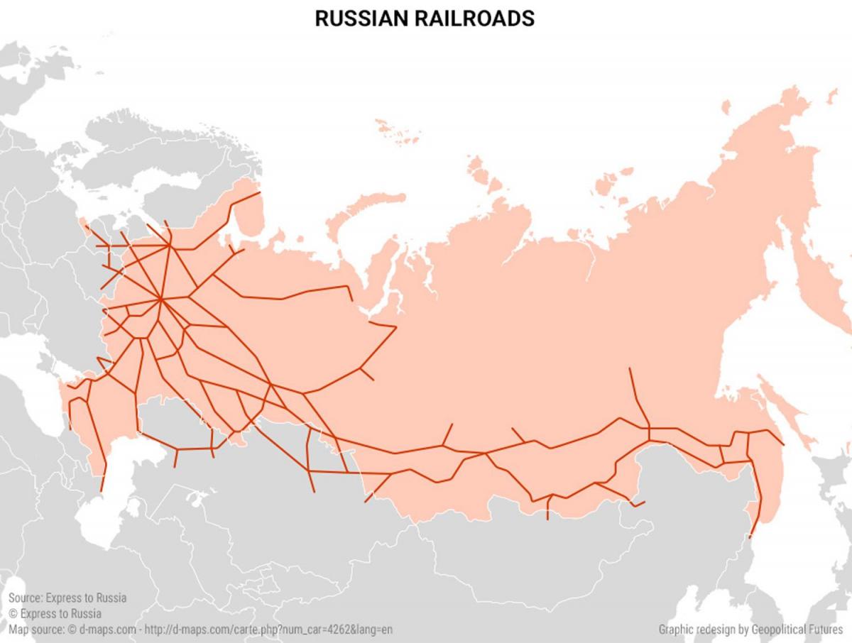 mappa della Russia trasporti