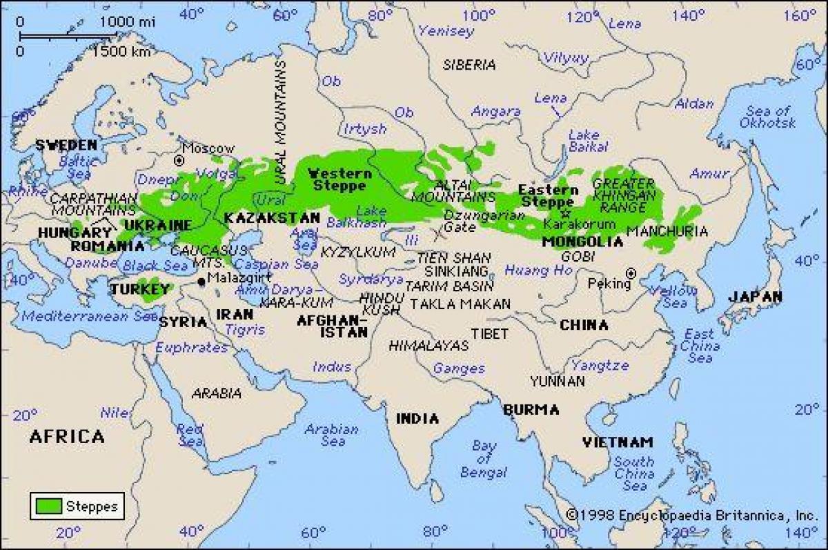 Steppe Russe Mappa Mappa Delle Steppe Russe Europa Dell Est Europa   Steppe Russe Mappa 