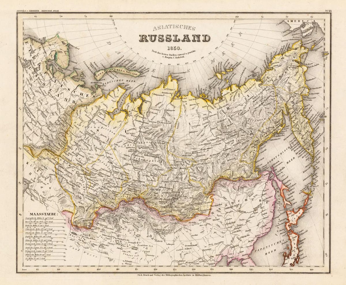vecchia mappa di Russia