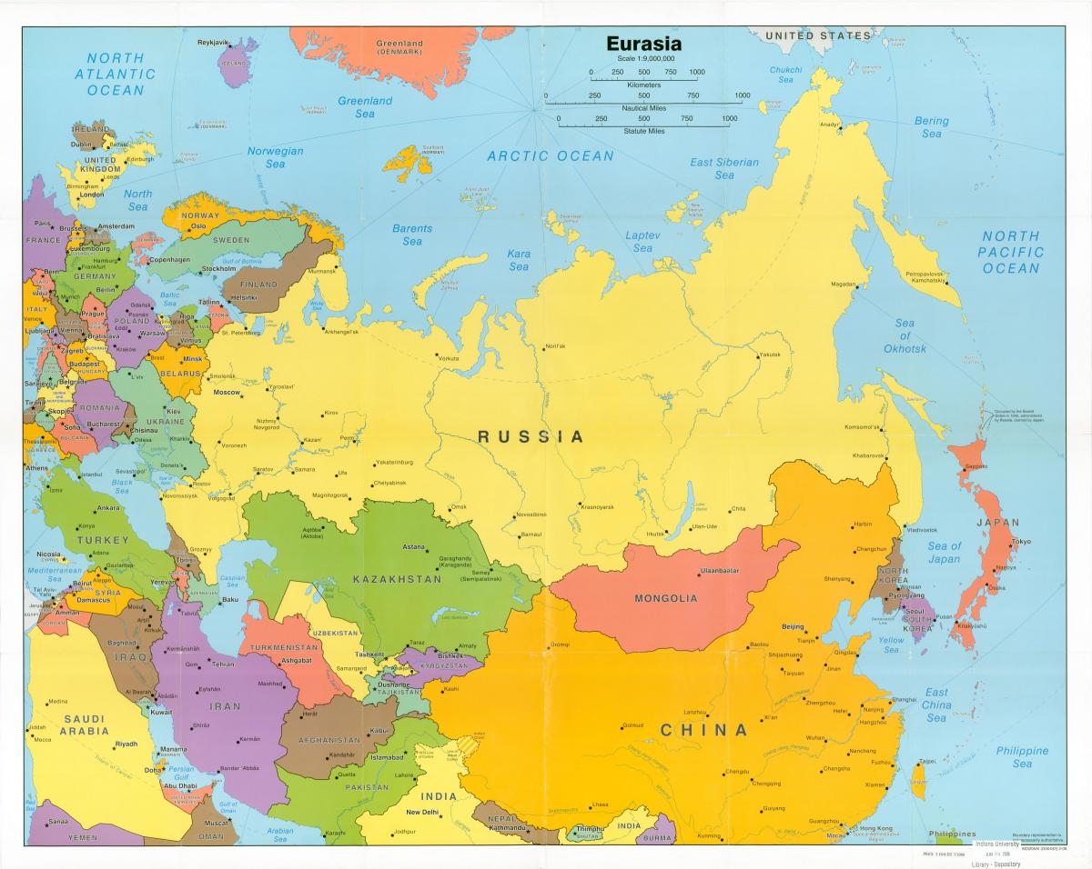 mappa dell'URSS vs Russia