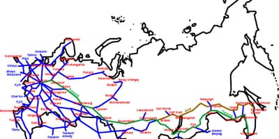 La mappa delle ferrovie russe