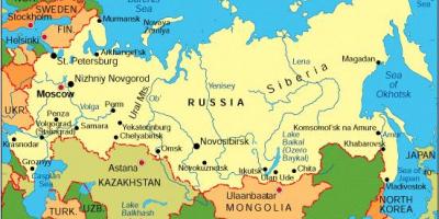 Russia e paesi circostanti sulla mappa