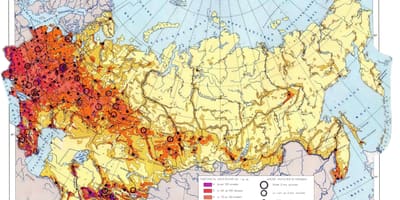 Russia mappa densità di popolazione