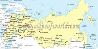 Mappa della Russia e città
