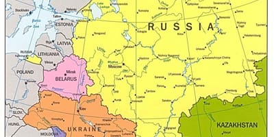Mappa della Russia occidentale
