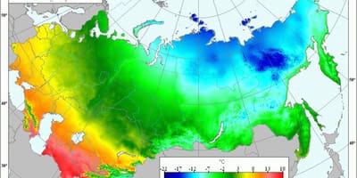 Mappa della Russia temperatura
